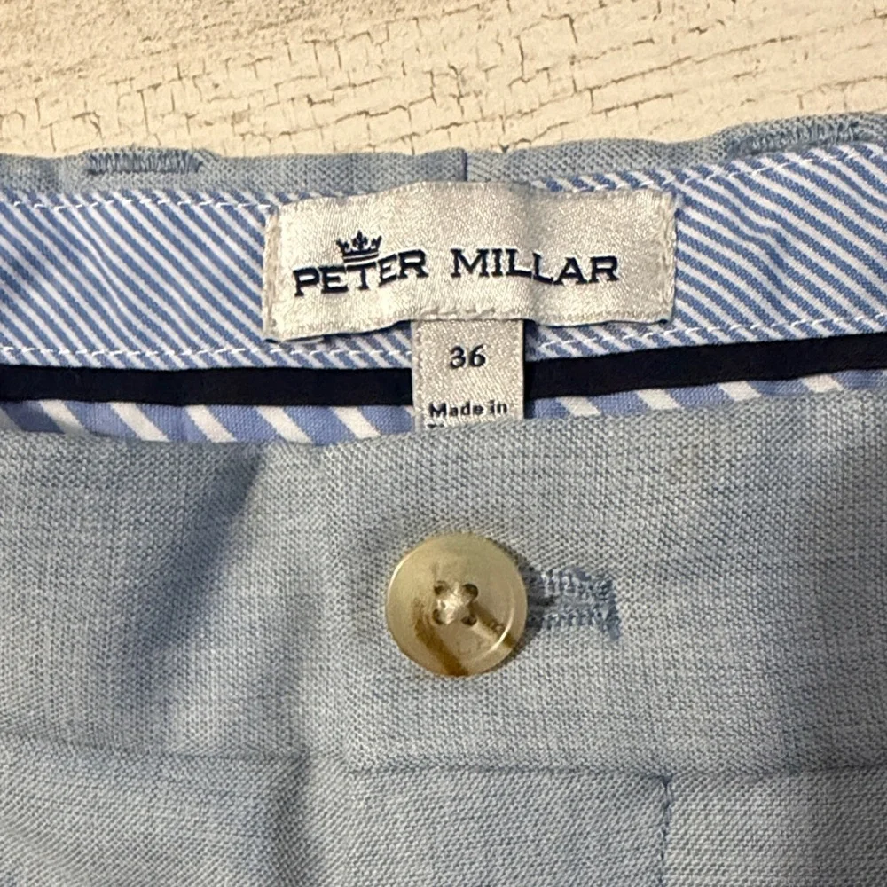 Peter Millar Sky Blue Flat Front Shorts Size 36 - Picture 4 of 8